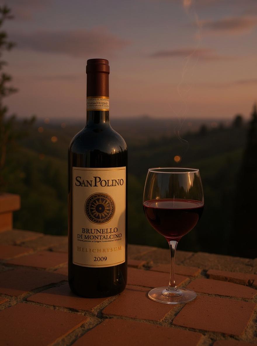 San Polino Helichrysum Brunello wine label detail