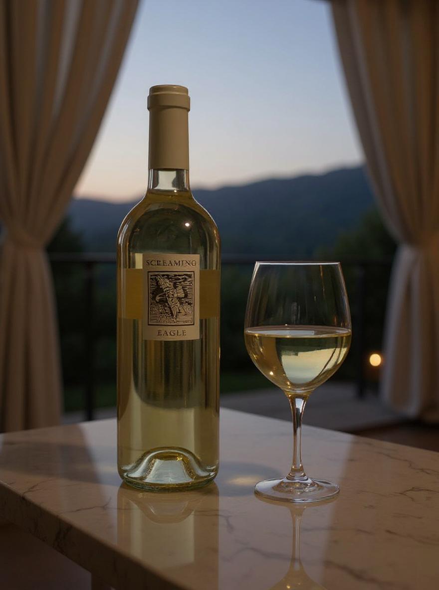 Screaming Eagle Sauvignon Blanc 2016 wine bottle label detail