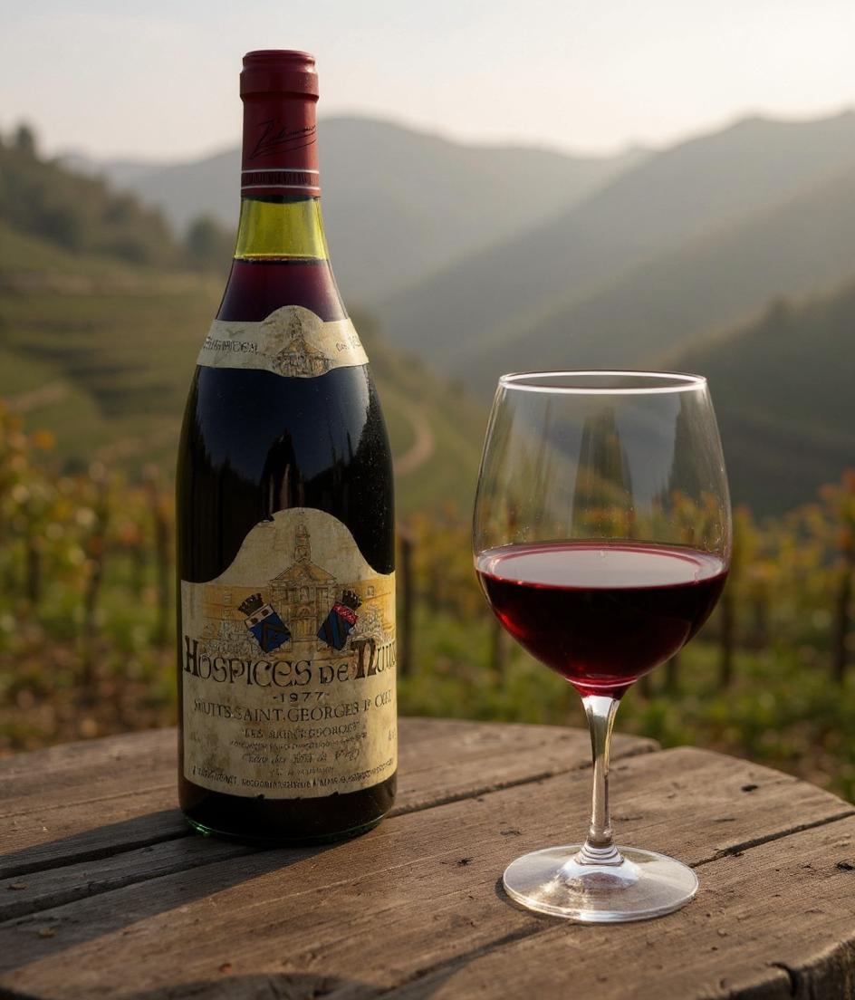 Hospices de Nuits Les Saint-Georges 1er Cru 1977 vintage wine bottle