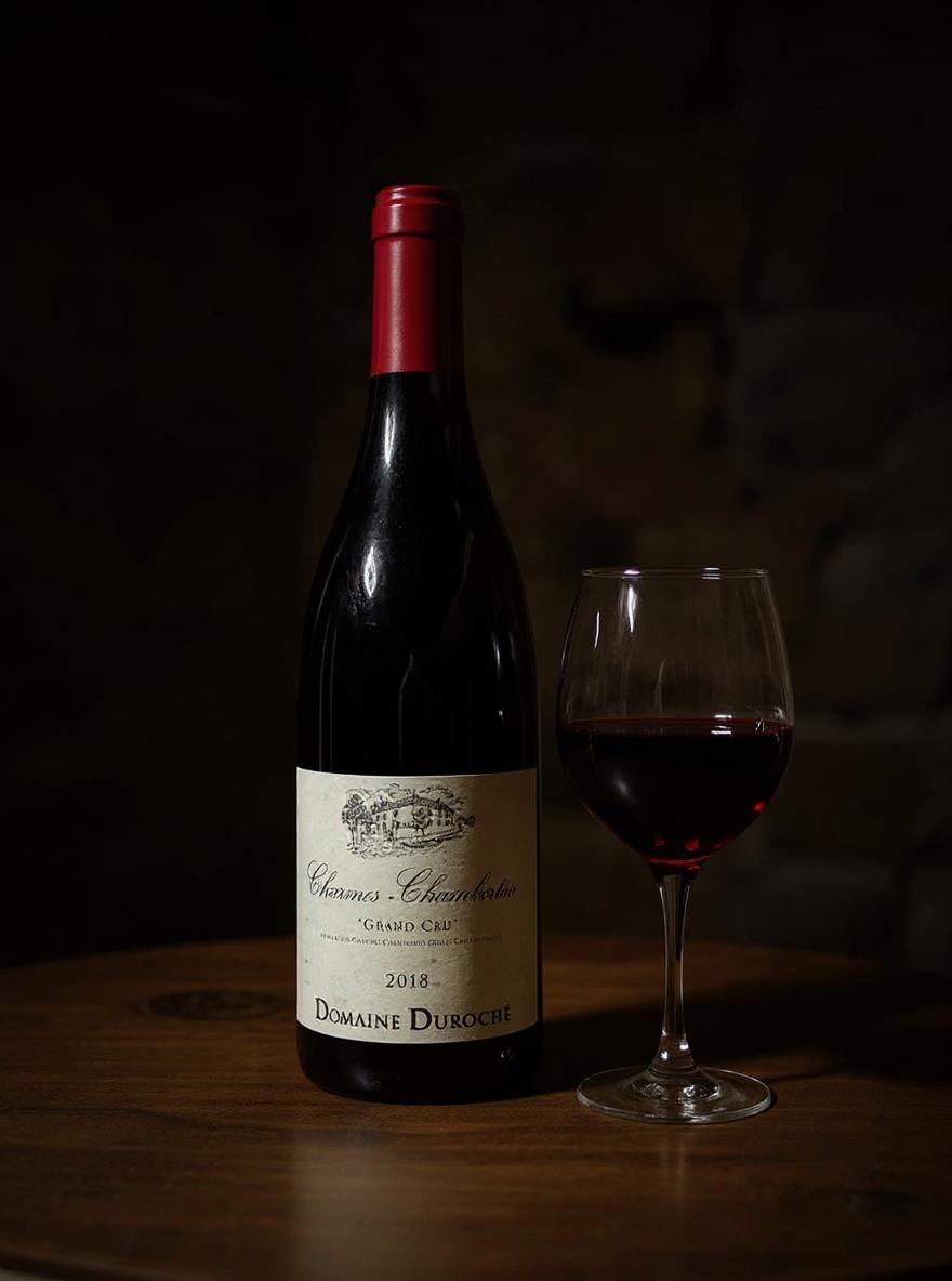 Domaine Duroche Charmes-Chambertin Grand Cru wine label detail