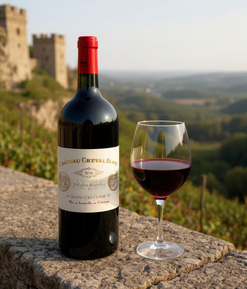 Chateau Cheval Blanc 2014 1.5L Bordeaux wine bottle