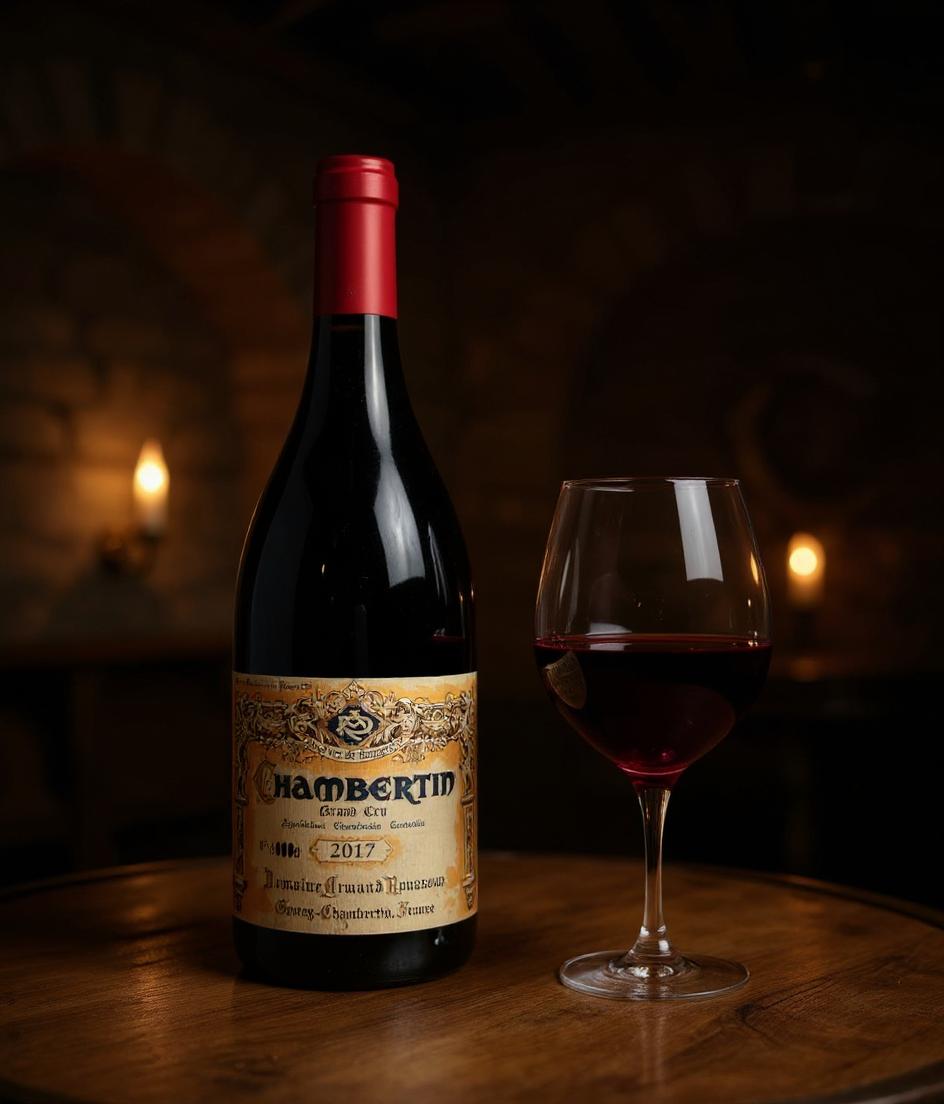 Domaine Armand Rousseau Chambertin Grand Cru 2017 wine label detail
