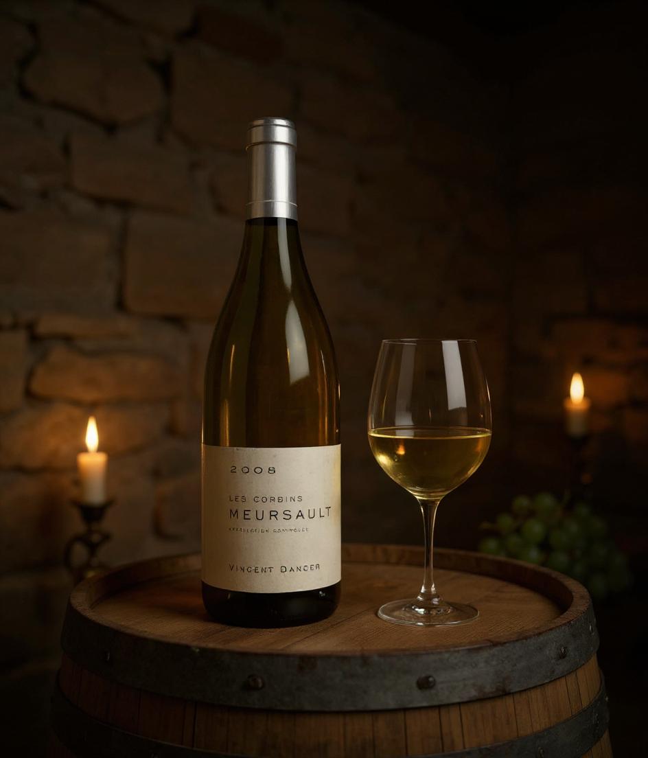 Vincent Dancer Meursault Les Corbins 2008 wine label close-up