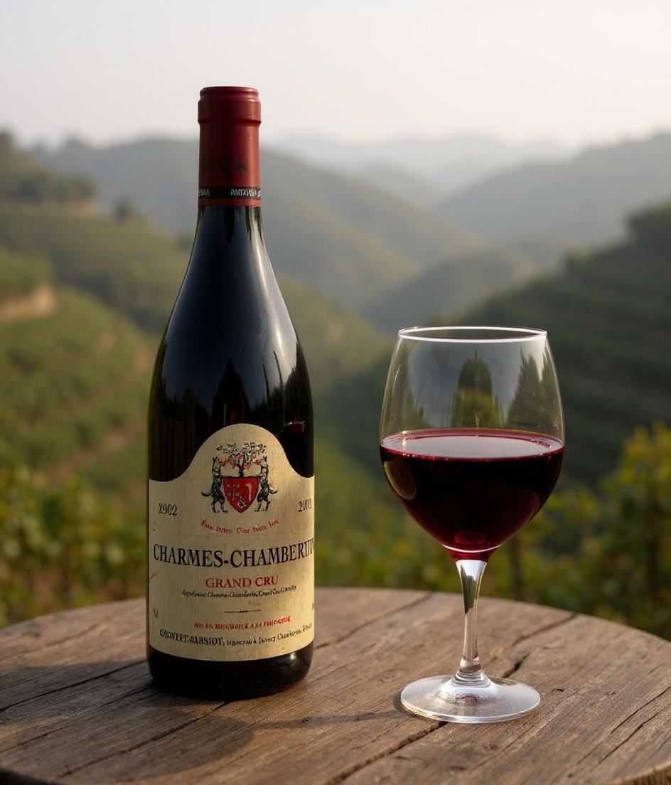 Charmes-Chambertin Grand Cru 2002 vintage Burgundy wine bottle