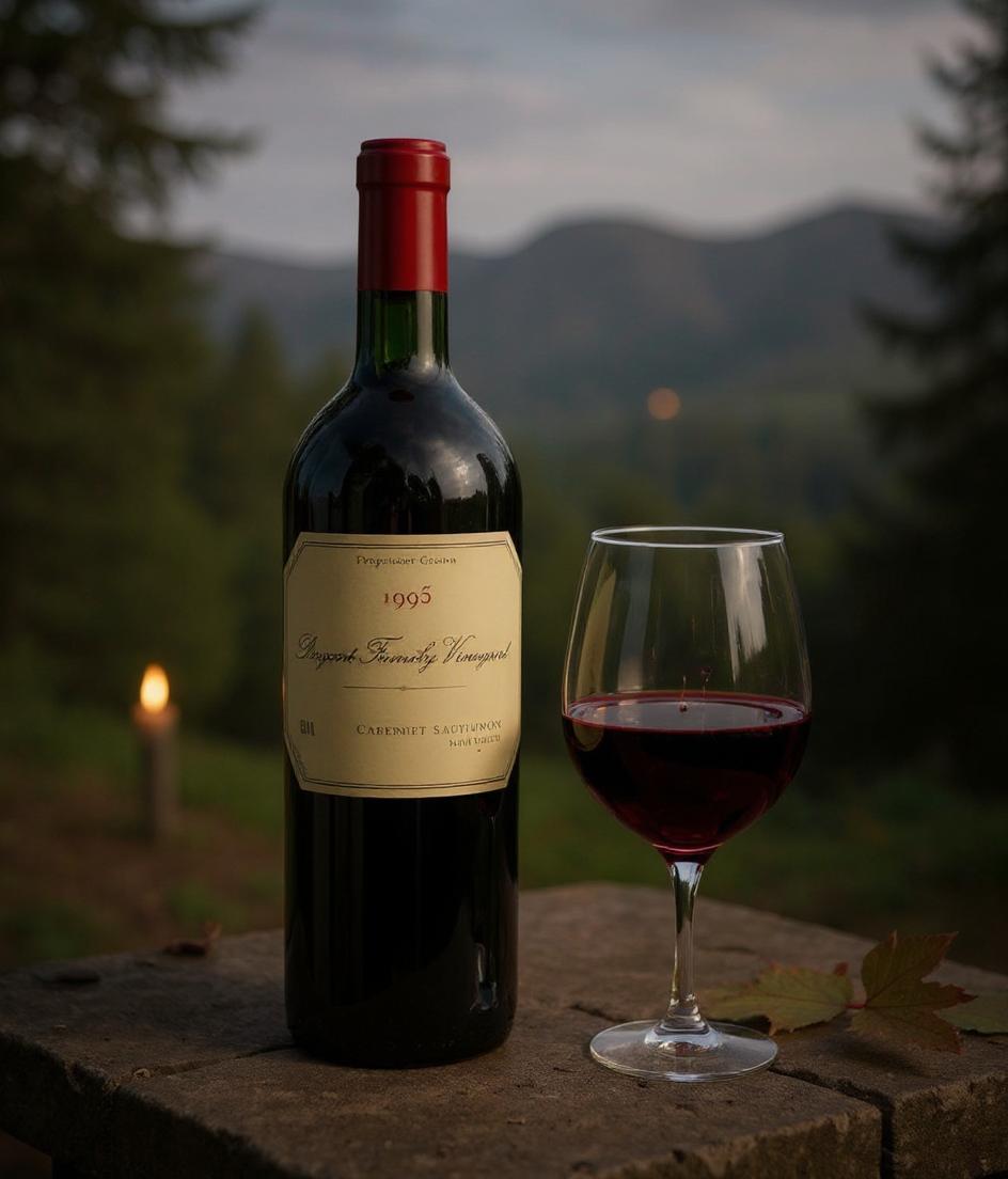 Bryant Family Vineyard Cabernet Sauvignon 1995 bottle side angle
