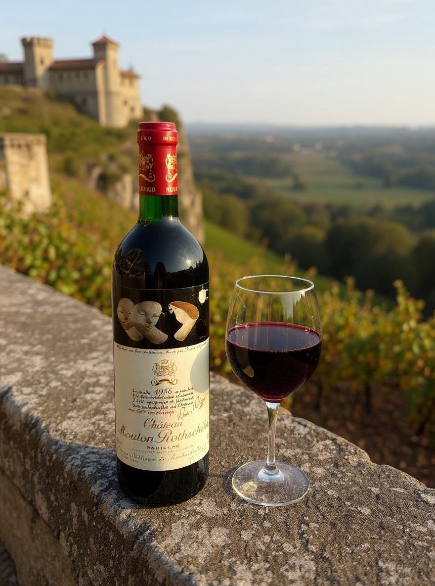 Chateau Mouton Rothschild 1986 vintage wine bottle