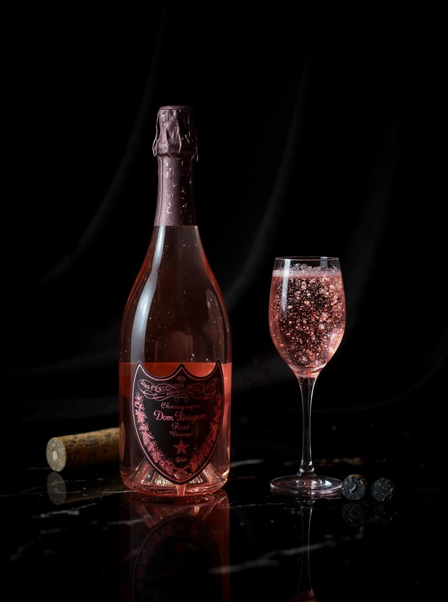 Dom Perignon Luminous Collection Rose Millesime 2006 bottle detail view