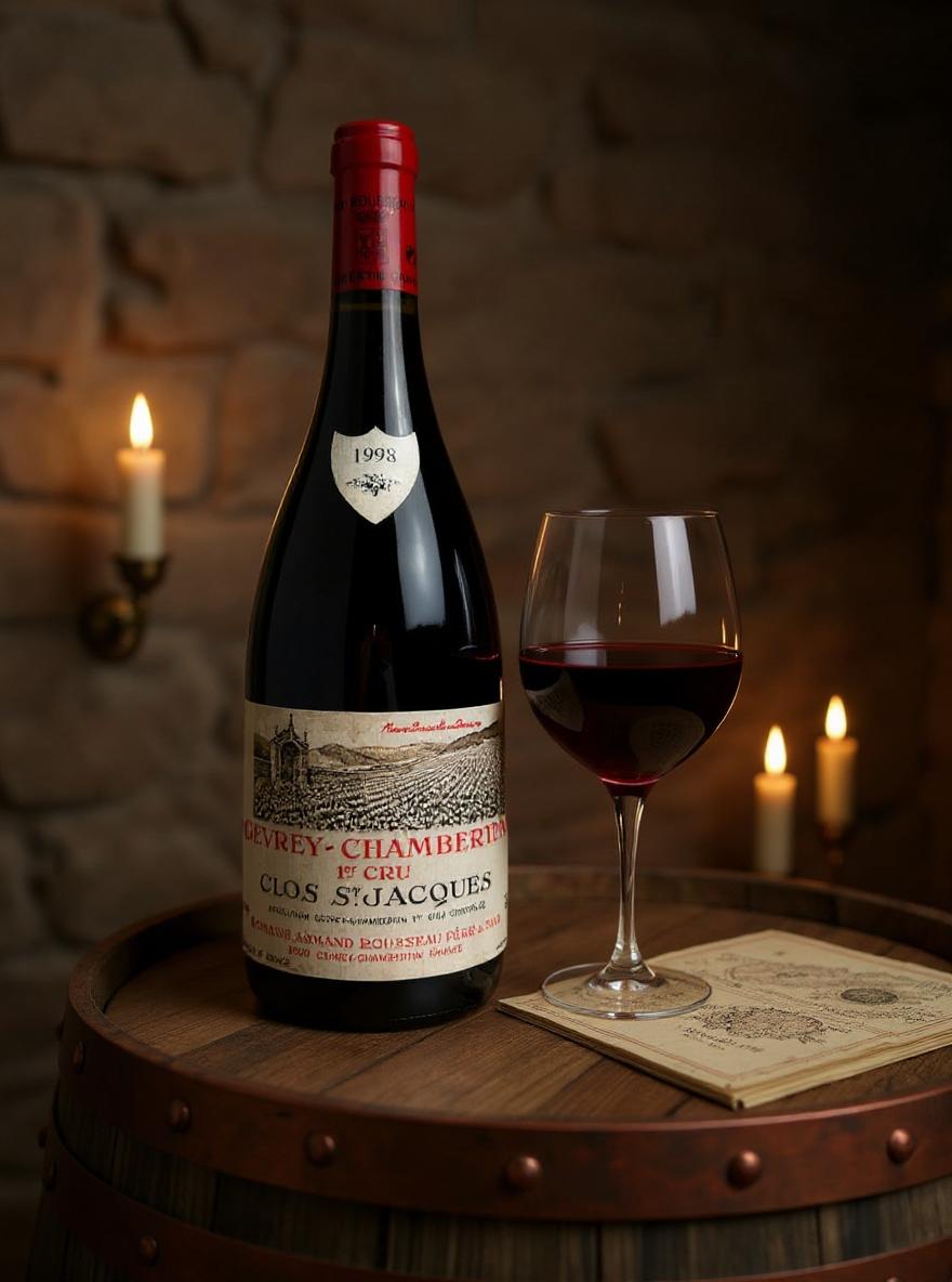 Clos Saint-Jacques wine label detail and vineyard heritage