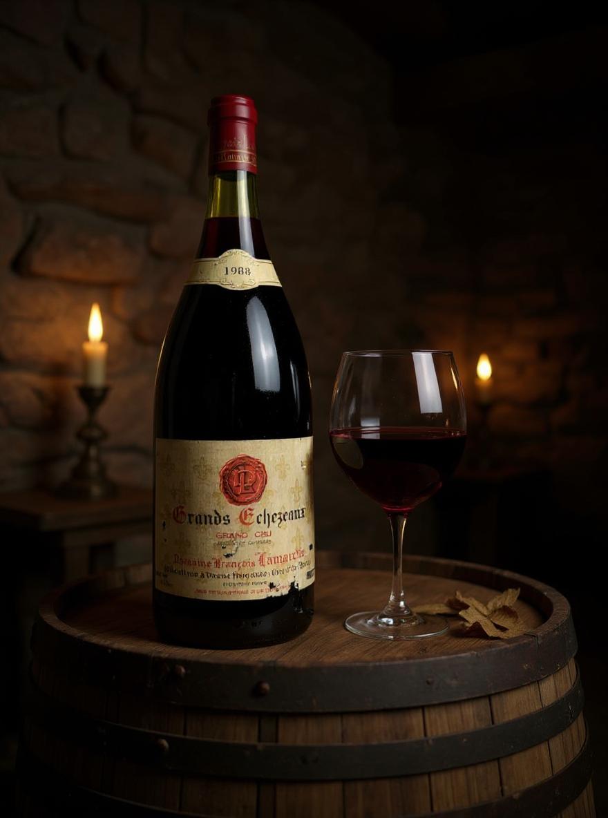 Domaine Lamarche Grands Echézeaux 1988 wine label close-up Grand Cru Burgundy