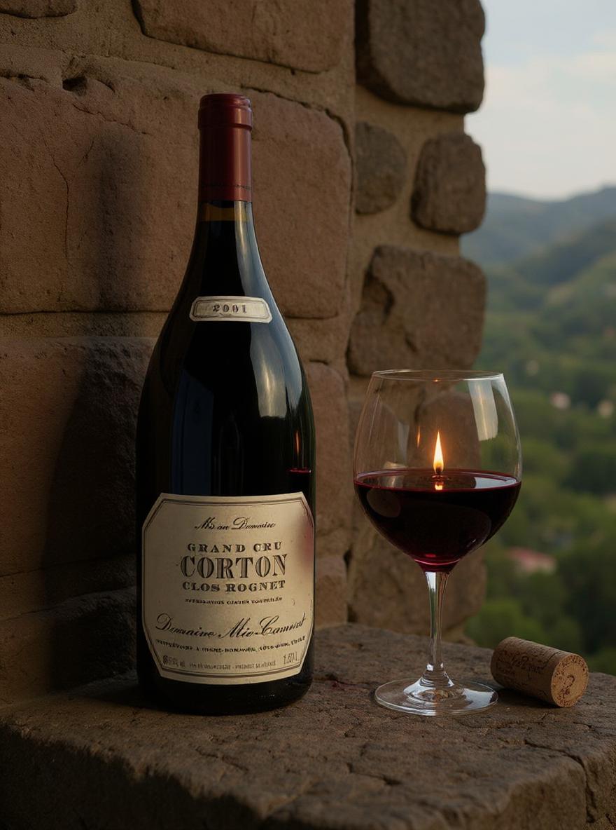 Meo-Camuzet Corton Grand Cru wine bottle label detail