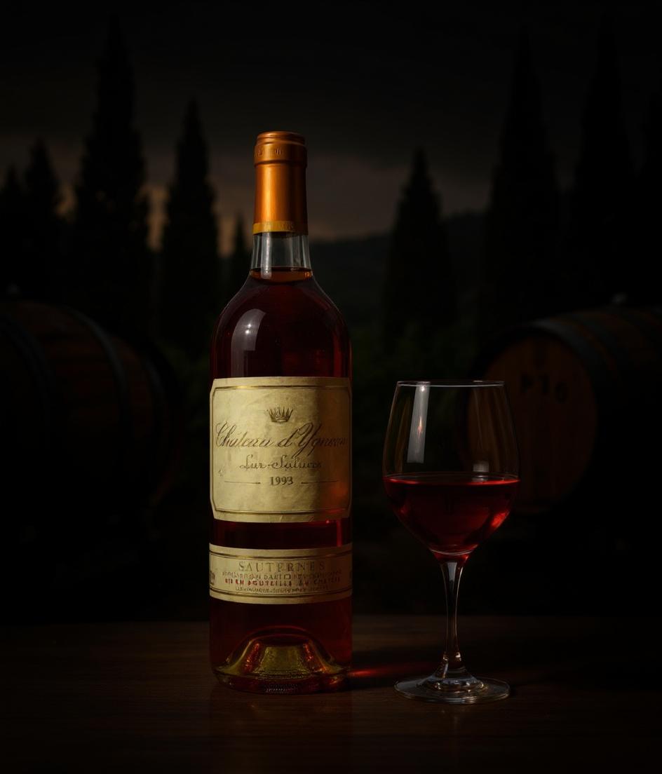Chateau d'Yquem 1993 wine label detail