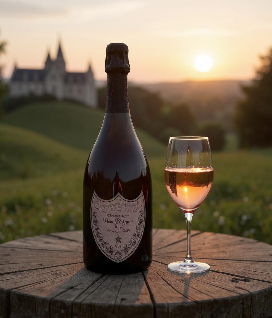 Dom Pérignon Rosé Moët & Chandon 2002 champagne bottle