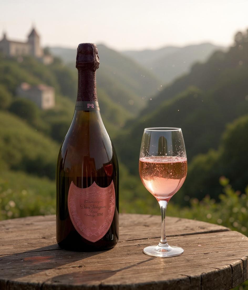 Dom Perignon P2 Plenitude Brut Rose 1996 vintage champagne bottle