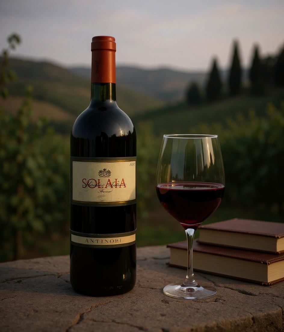 Marchesi Antinori Solaia 1996 wine label detail