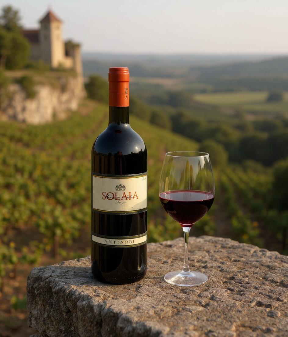 Marchesi Antinori Solaia 1998 premium Tuscan wine bottle