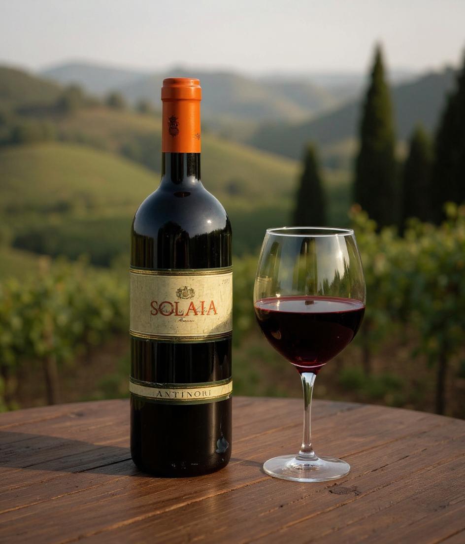 Marchesi Antinori Solaia 2003 wine bottle front view