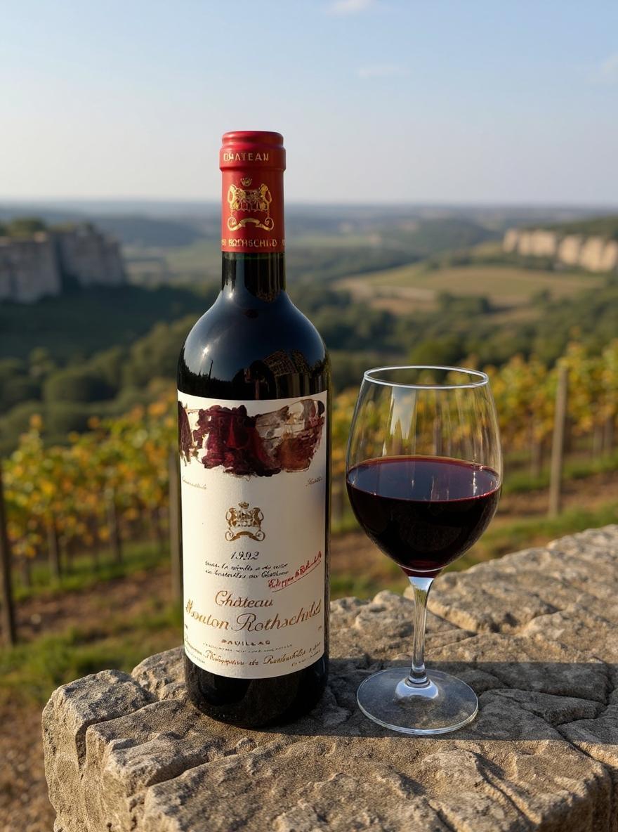 Mouton Rothschild 1992 vintage wine bottle