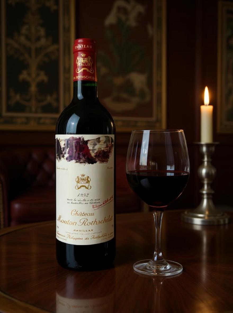 Mouton Rothschild 1992 wine label detail