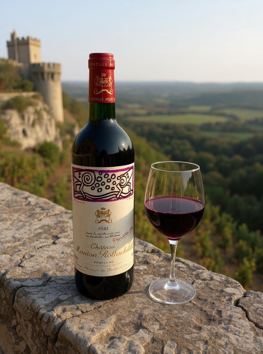 Mouton Rothschild 1988 vintage wine bottle