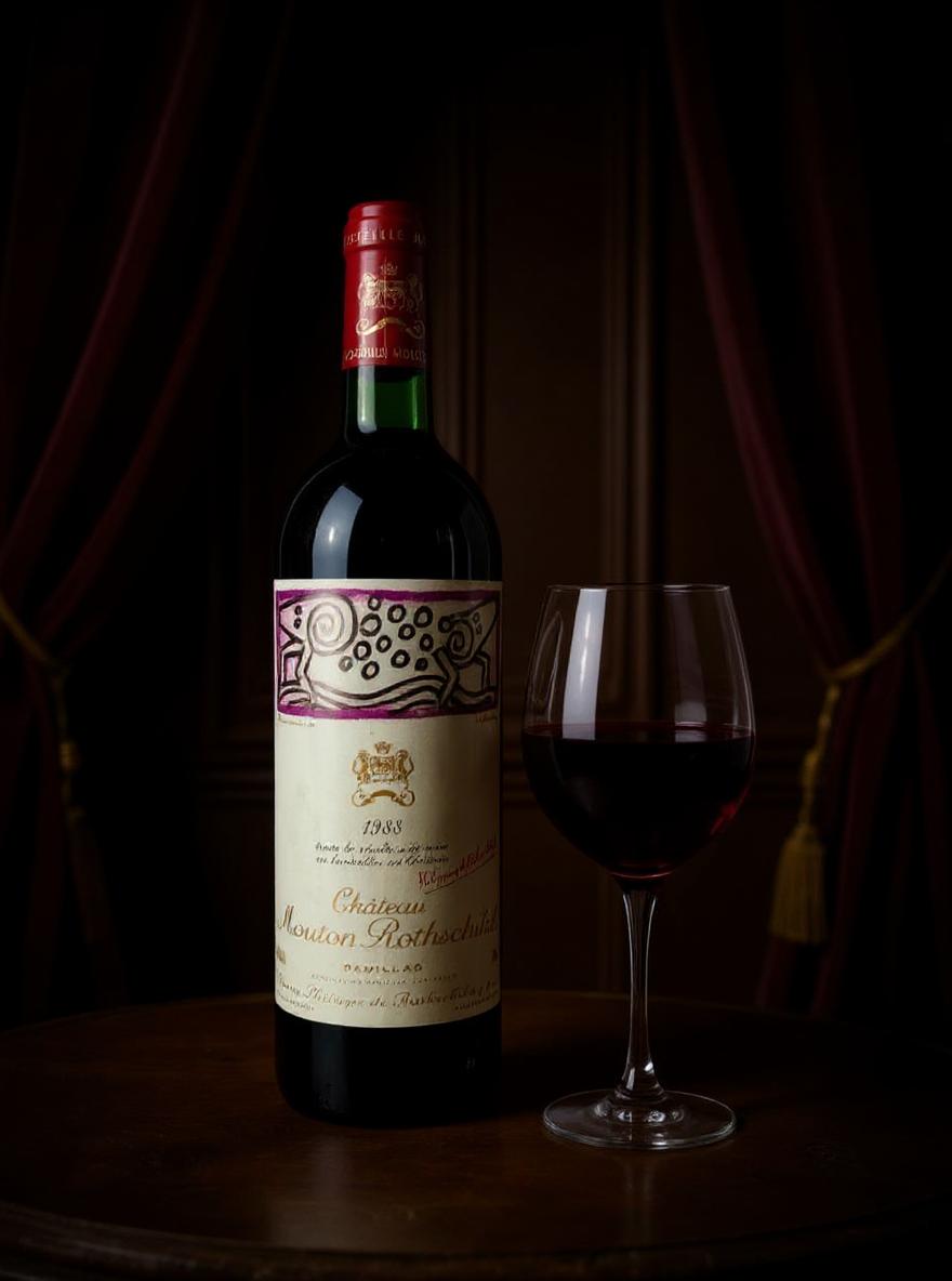 Mouton Rothschild 1988 wine label detail