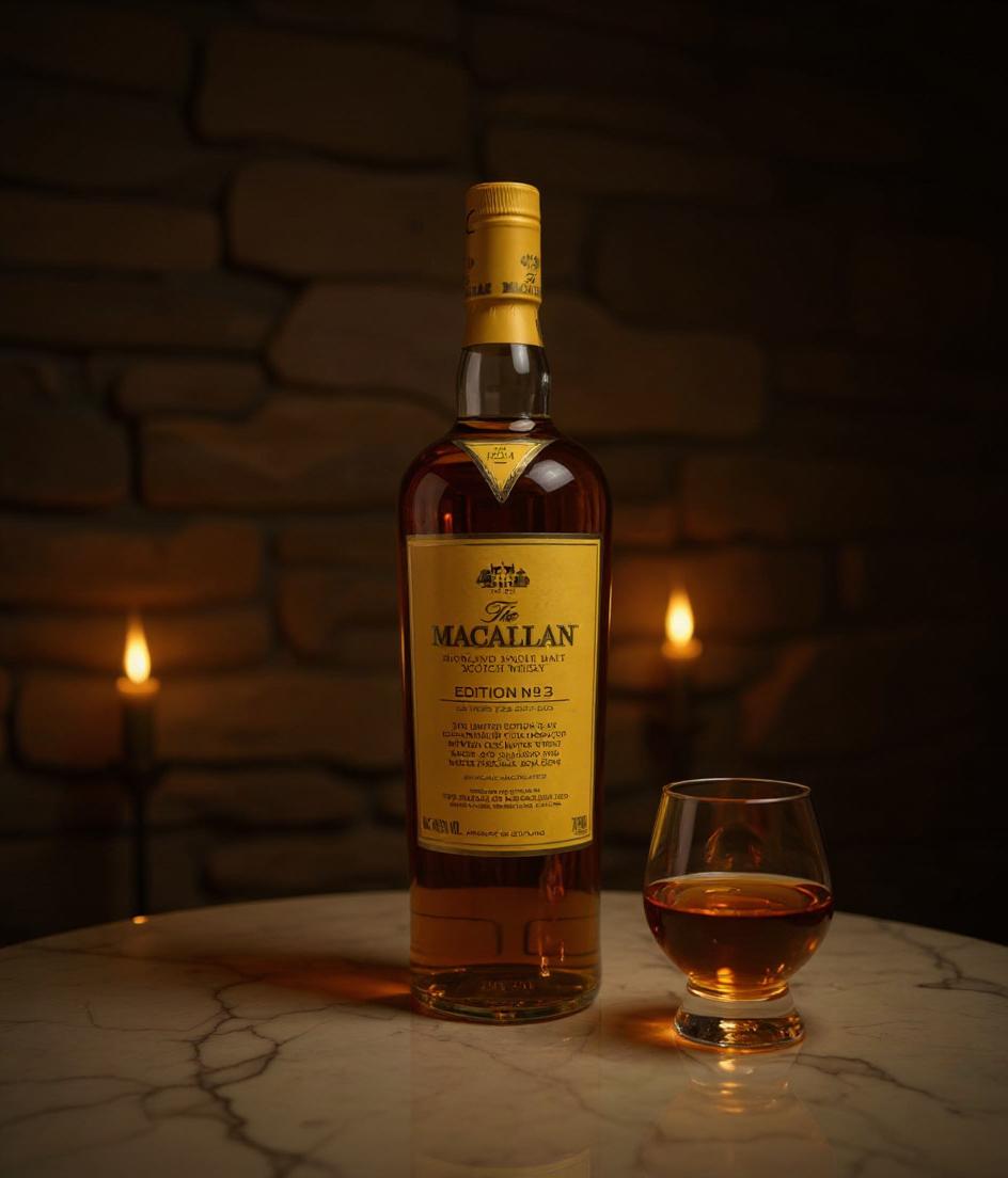 The Macallan Edition No 3 whisky bottle side angle