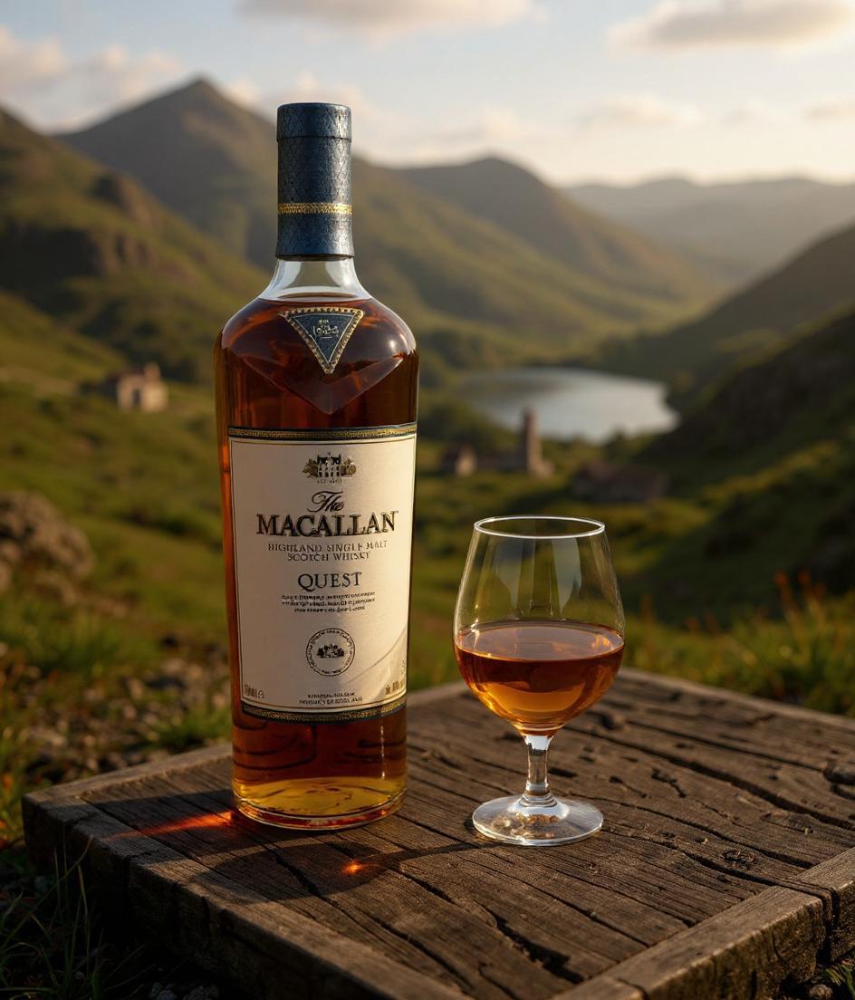 The Macallan QWEST 0.7L premium whisky bottle front view