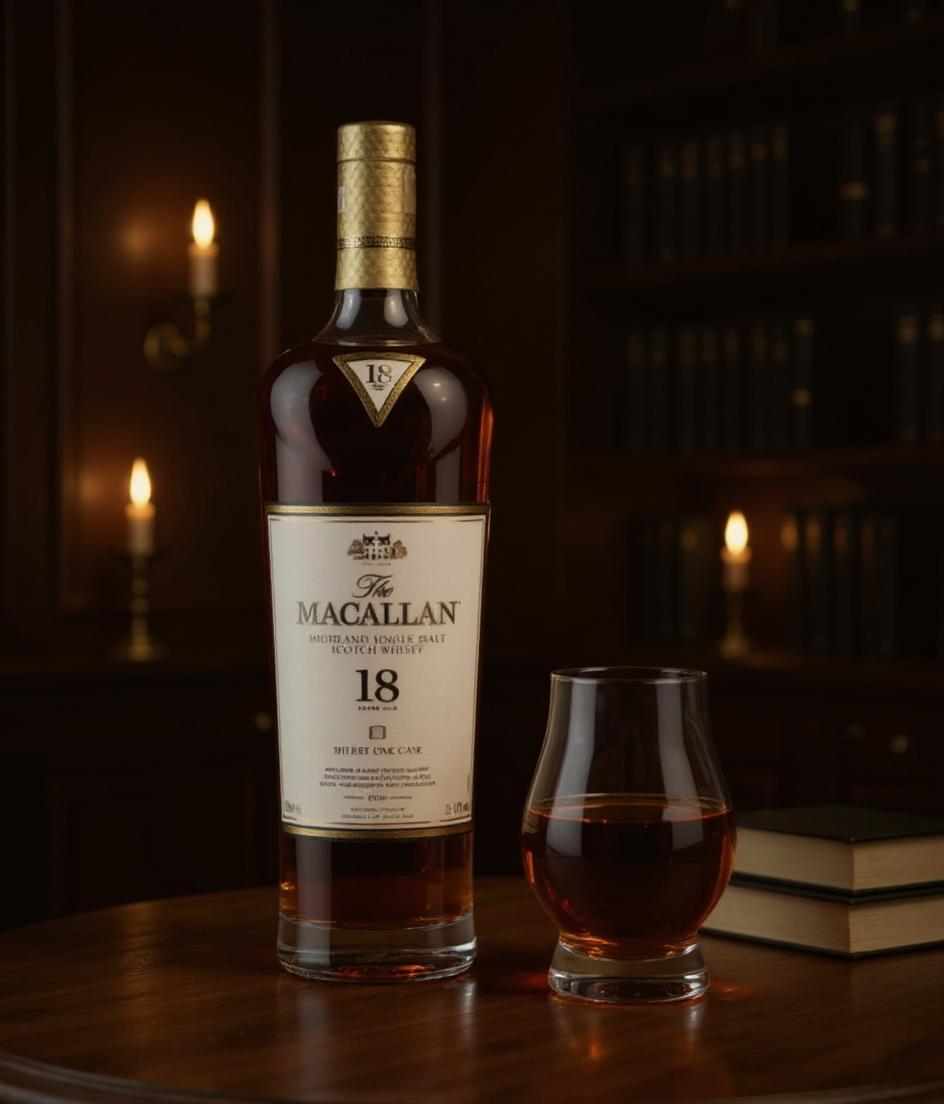 The Macallan 18 Years Old detailed bottle view