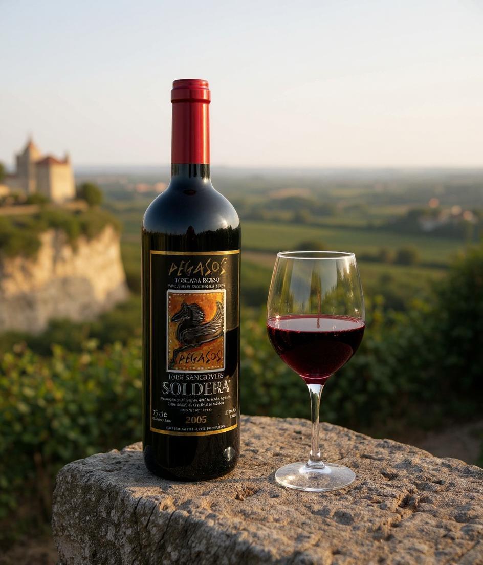 Pegasos Soldera IGT 2005 wine bottle vintage Tuscan red wine