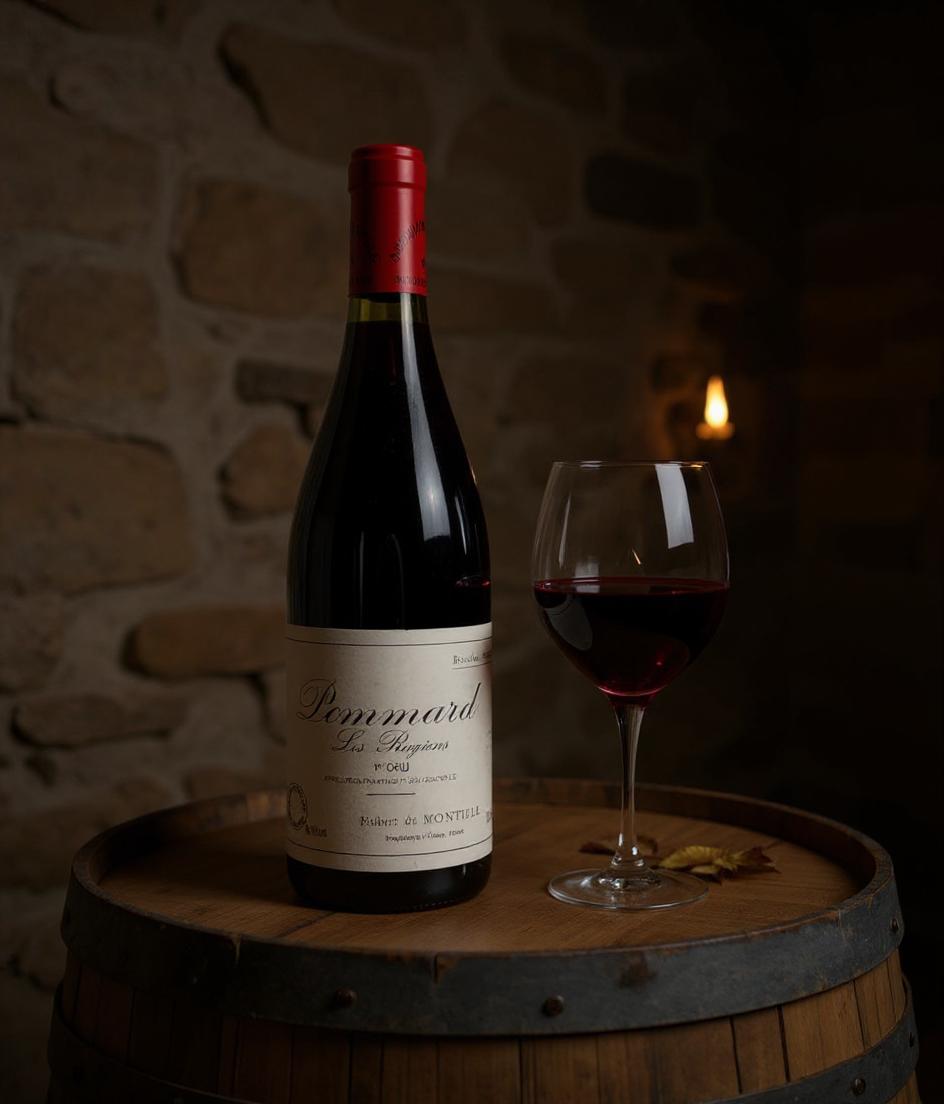 Domaine Hubert de Montille Pommard Les Rugiens Premier Cru 1997 wine label detail