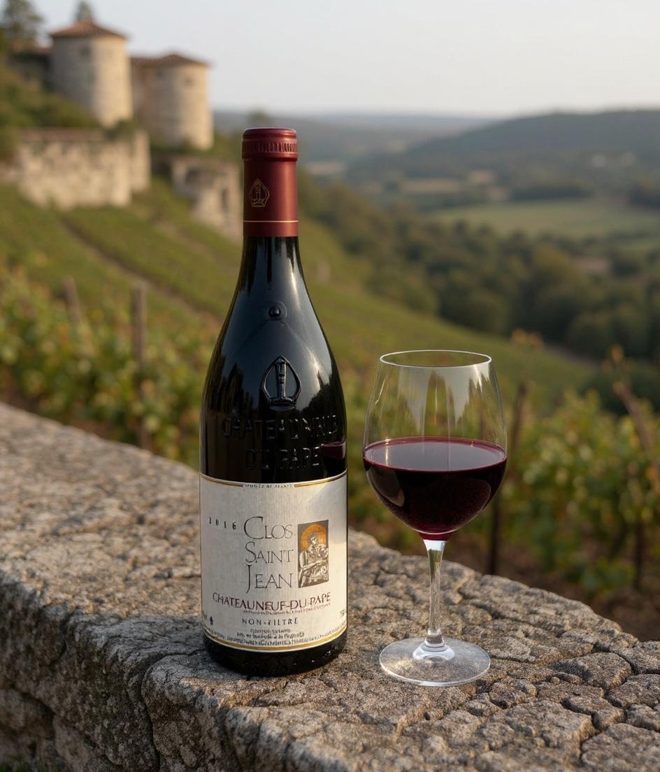 Clos Saint Jean Châteauneuf du Pape 2016 wine bottle
