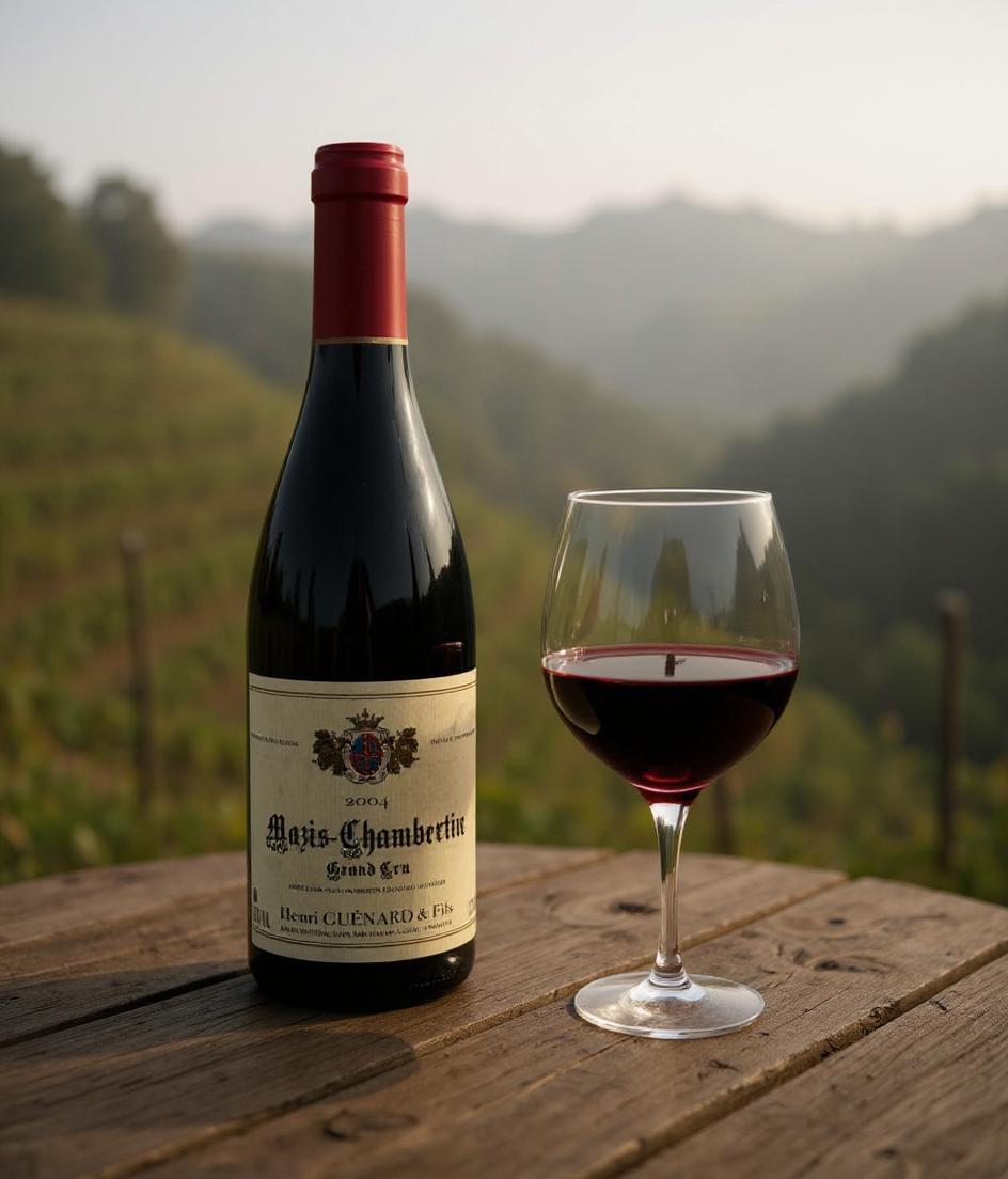 Henri Guenard Mazis-Chambertin Grand Cru 2004 wine bottle front view