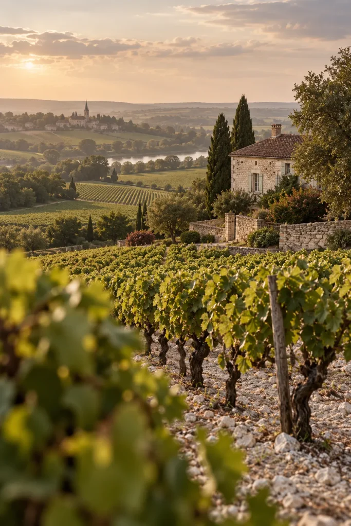 Illustration: Ugni Blanc vineyards on chalky soil, Cognac