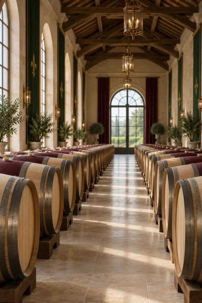 Illustration: first-year barrel hall in the Médoc