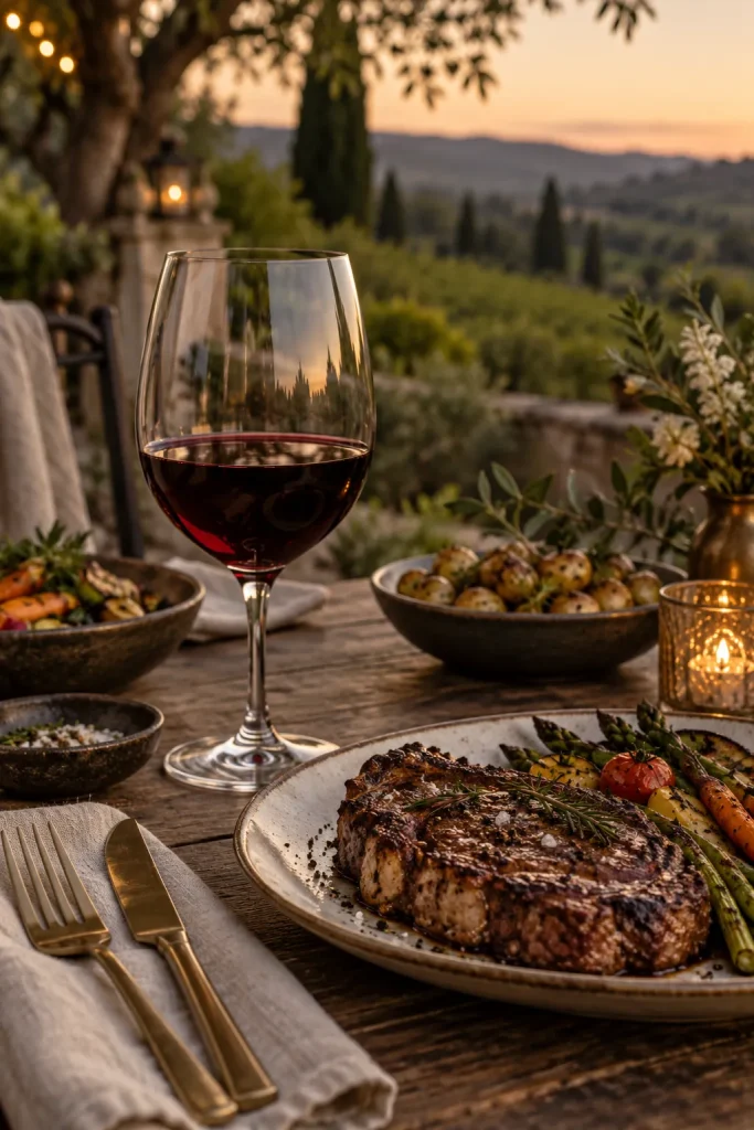 Illustration: Napa Cabernet with ribeye, Napa Valley