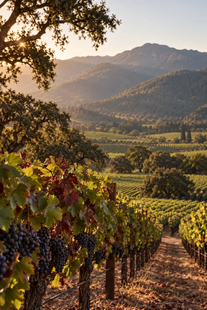 Illustration: Cabernet vineyards below the Mayacamas, Napa Valley