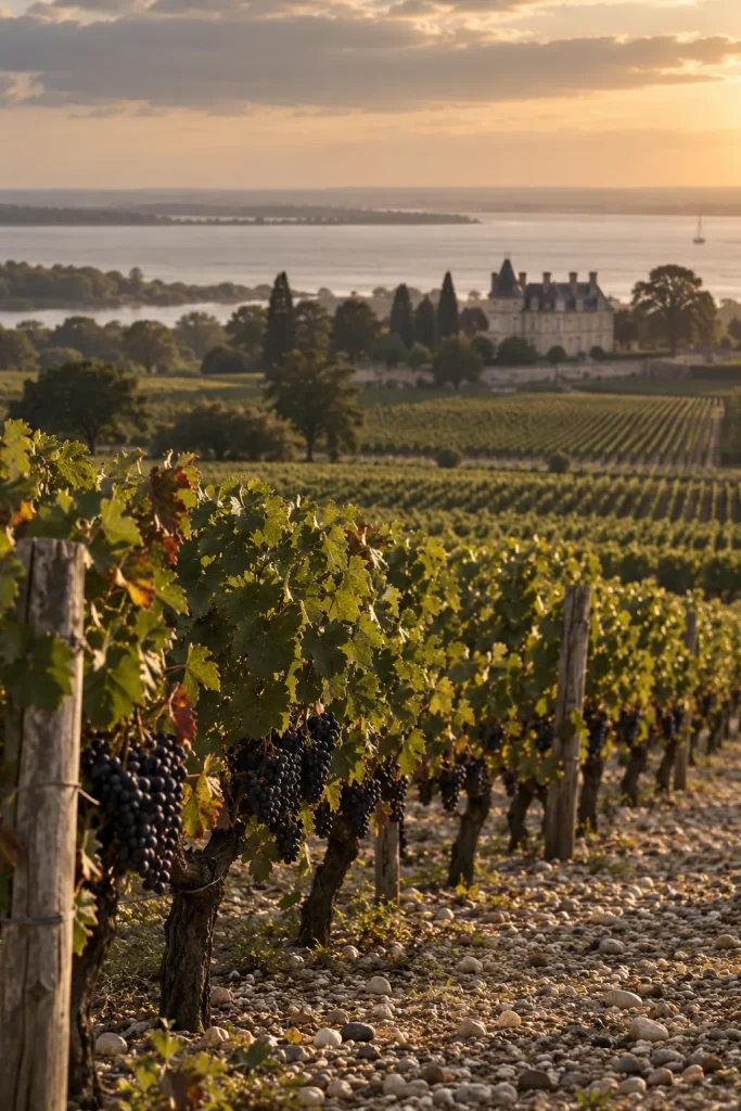 Illustration: gravel vineyards of Pauillac by the Gironde estuary
