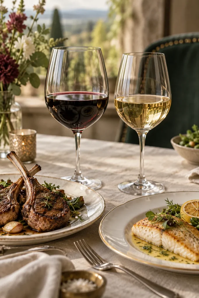 Illustration: red and white Pessac-Léognan with lamb and sole