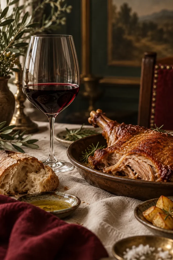 Illustration: Ribera del Duero with roast lamb, Ribera del Duero